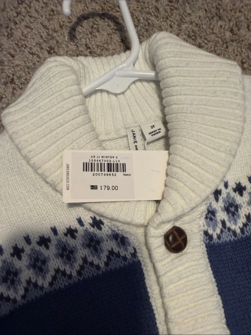 Janie and Jack knitted button